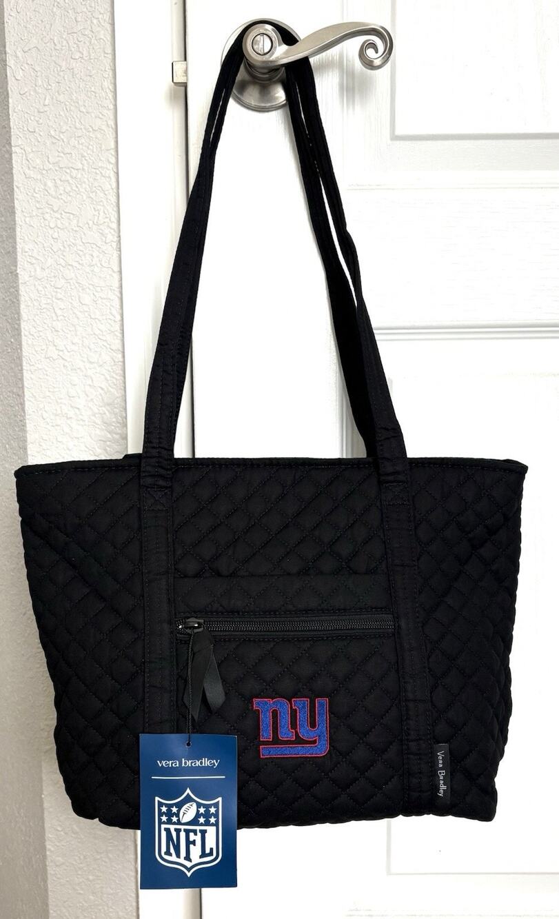 Vera Bradley NFL New York NY Giants Small Vera Tote Purse Bag Black + Logo NWT